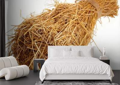 a bunch of hay as banner, isolated on transparent  Wall mural