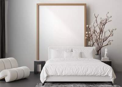 empty room with white wall and window Wall mural