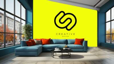 Creative Minimalist CS CD Logo Design with Letters C, S and D Wall mural