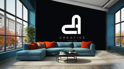 Creative Minimalist Letter DA DF Logo Design | Minimal DA DF Icon Wall mural