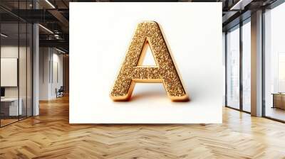 Gold alphabet A with a solid white background. Wall mural