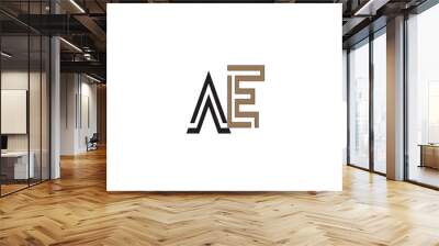 AE, EA , A , E , Abstract Letters Logo Monogram Wall mural