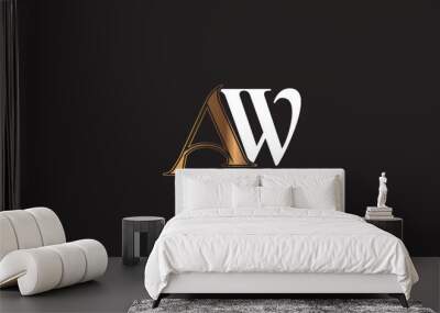 AW, WA , A , W, Abstract Letters Logo Monogram	 Wall mural