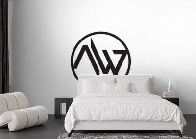 AW, WA , A , W, Abstract Letters Logo Monogram	 Wall mural