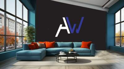 AW, WA , A , W, Abstract Letters Logo Monogram	 Wall mural