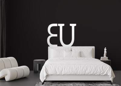 BU, UB, U, B Abstract Letters Logo Monogram Wall mural