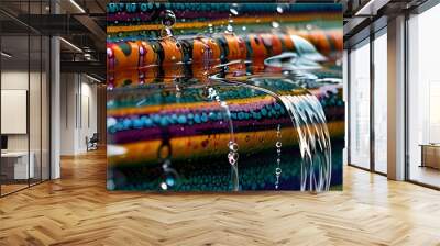 Bubble in vibrant tribal pattern waterfall Wall mural