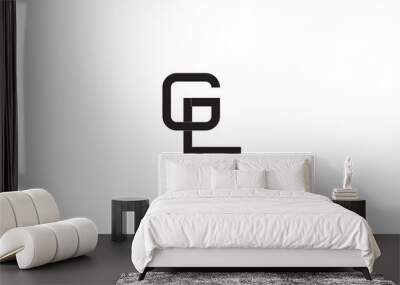 GL, LG , L, G Abstract Letters Logo Monogram Wall mural