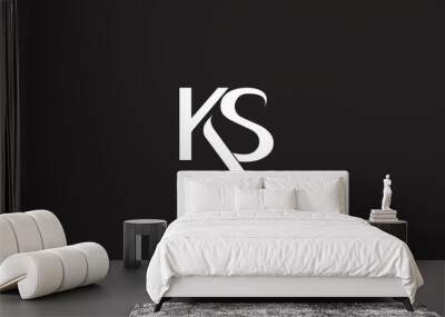 KS, SK , K , S , Abstract Letters Logo Monogram Wall mural