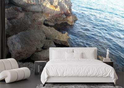 rock and sea Wall mural