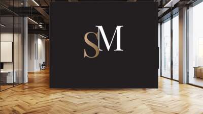 sm, ms, m, s abstract letters logo monogram Wall mural