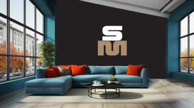 sm, ms, m, s abstract letters logo monogram Wall mural