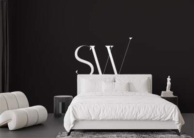 SW, WS, S, W Abstract Letters Logo Monogram Wall mural