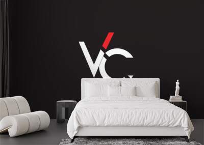 VC, CV, C, V Abstract Letters Logo Monogram Wall mural