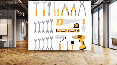 Flat design concept of the carpentry tool Wall mural