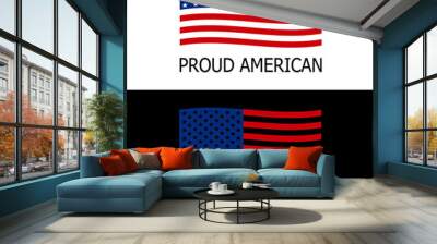 Proud American With Flag Wall mural