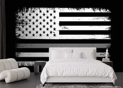 Thin Gray Line Flag Design Wall mural