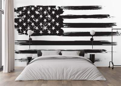 USA Distressed Flag Wall mural