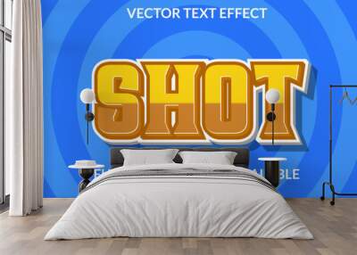 Shot 3D editable text effect typography vector template Wall mural