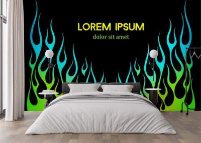 Fire flames vector background element Wall mural