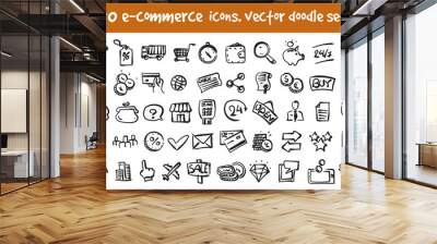 vector doodle commerce icons set for web design Wall mural