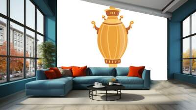 Big russian samovar teapot cartoon icon, flat vector illustration isolated. Wall mural