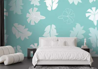 Blue flower seamless pattern Wall mural