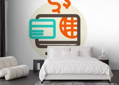 Flat design vector illustration concepts of online payment Wall mural