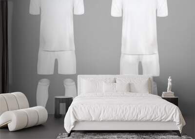 Football player training kit mockup set from front and back view Wall mural