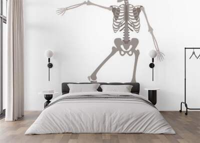 Human skeleton dancing, medical body anatomy model with arm bone raised in dynamic motion Wall mural