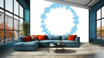 Radial blue sound wave, vector circle audio impulse signal, circular music sound equalizer, radio and voice volume frame Wall mural