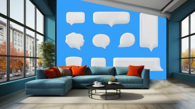 Set of empty 3D chat bubbles for social networks. Isolated iPhone. Wall mural