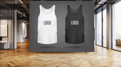 Tank top or sleeveless shirt template realistic vector illustration isolated. Wall mural