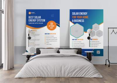 Solar panel business flyer templates and brochure layout design Wall mural