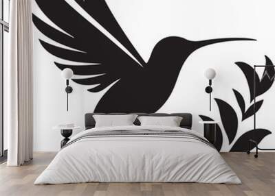 Hummingbird Silhouette Vector illustration design Wall mural