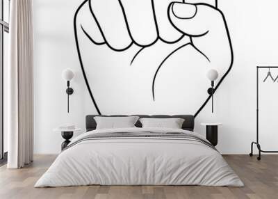 Hand Fist Line art vector illustration Wall mural