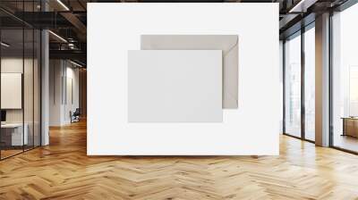 Blank white Card and Envelope Mock up on white background.High resolution photo.  Wall mural