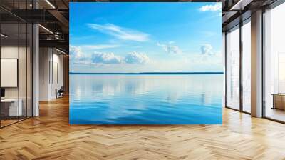 Scenic view of tranquil blue sky and water reflecting, offering ample copy space for text. Wall mural