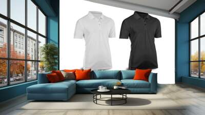 White and Black shirt Mockup isolated on white background. Blank clothing for design.High resolution photo. Wall mural