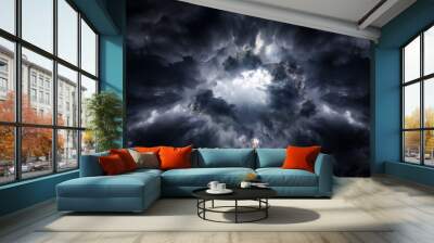 hole in the dramatic clouds Wall mural