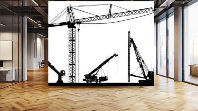 construction crane vector Wall mural