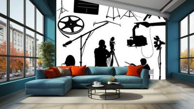 film objects and cameraman vector Wall mural