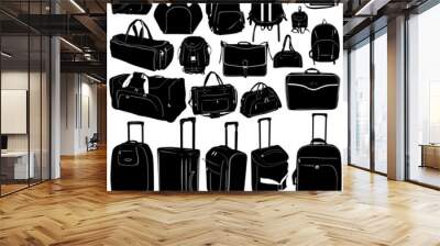 travel suitcase and bag vector Wall mural