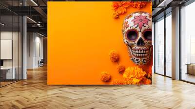 Day Of The Dead Sugar Skull Background Copy Space Wall mural