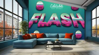 Editable 3d text effect styles mockup concept Wall mural