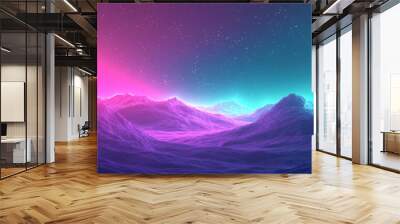 Purple and teal vaporwave gradient background Wall mural