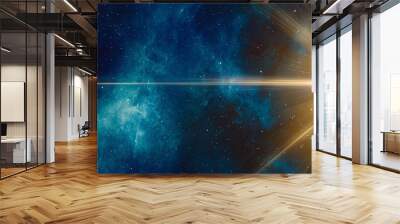 a creative light leak overlay for photo editing, blue universe background with Stars galaxy Avengers style Wall mural