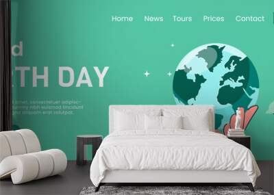 World earth day holiday concept horizontal background illustration. Wall mural