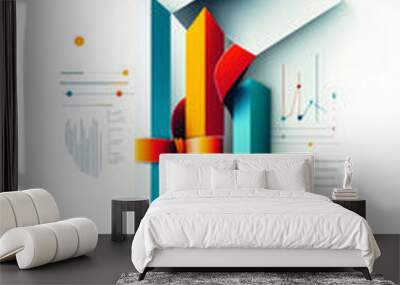 Innovative data visualization with colorful charts and graphs for modern analysis Wall mural