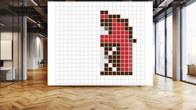 activity page: finish drawing barn mirrored pixels the left side  Wall mural